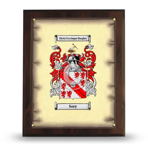 Sory Coat of Arms Plaque