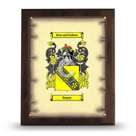 Soyer Coat of Arms Plaque