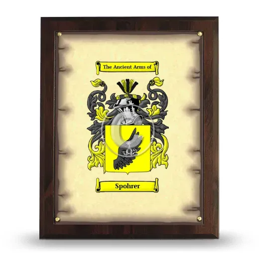 Spohrer Coat of Arms Plaque