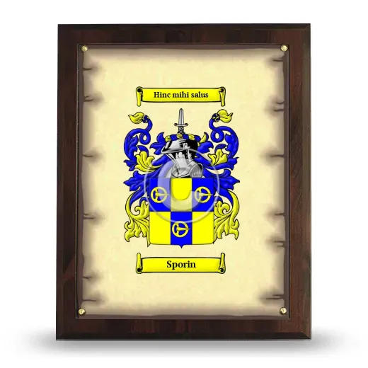 Sporin Coat of Arms Plaque