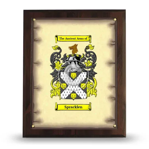 Spracklen Coat of Arms Plaque