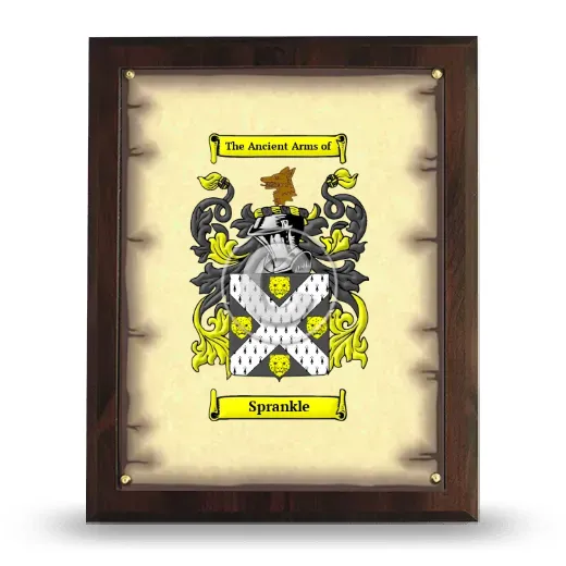 Sprankle Coat of Arms Plaque