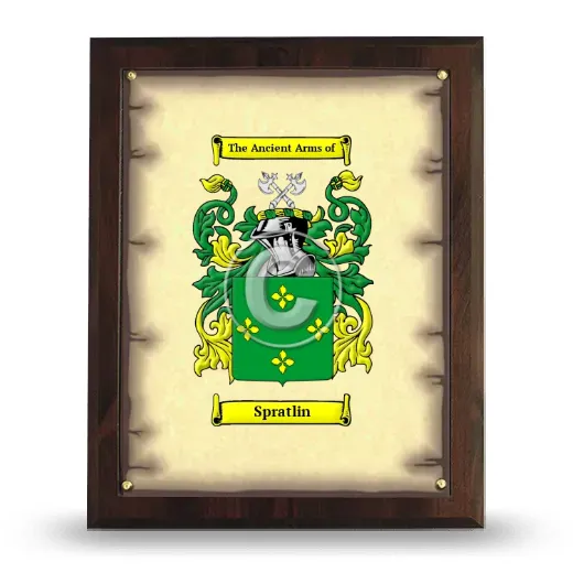 Spratlin Coat of Arms Plaque