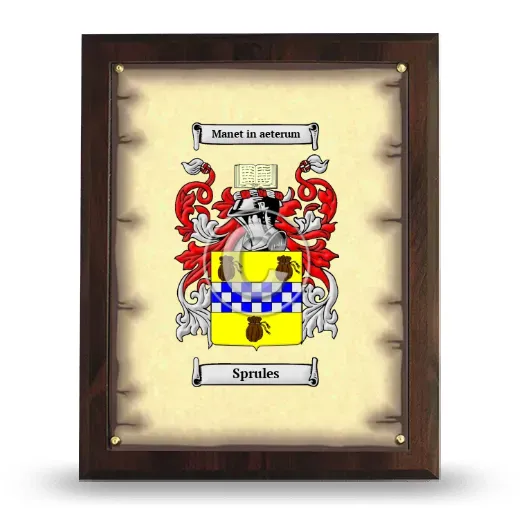 Sprules Coat of Arms Plaque