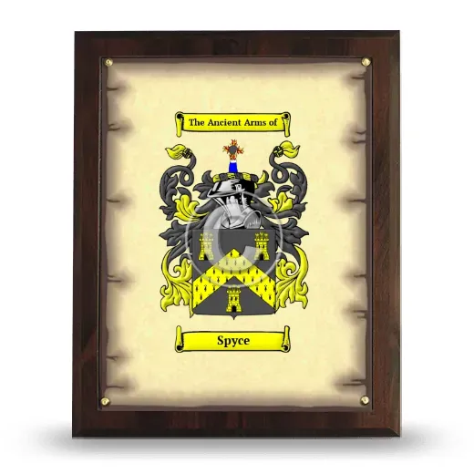 Spyce Coat of Arms Plaque
