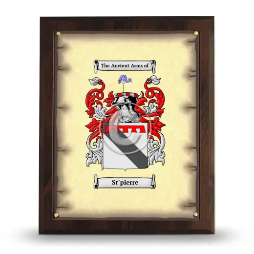 St'pierre Coat of Arms Plaque