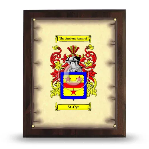 St-Cyr Coat of Arms Plaque