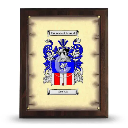 Stahli Coat of Arms Plaque
