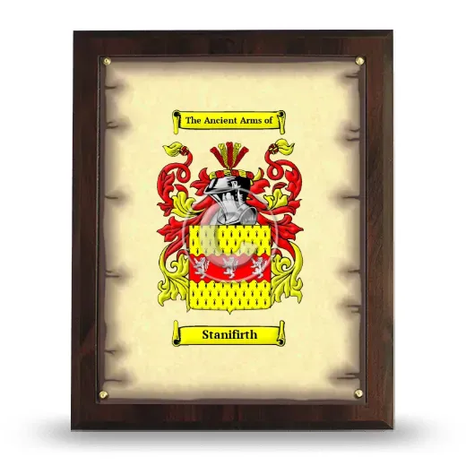 Stanifirth Coat of Arms Plaque