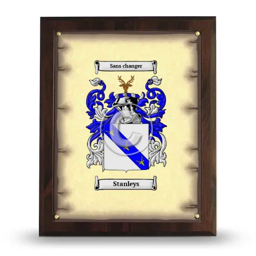 Stanleys Coat of Arms Plaque