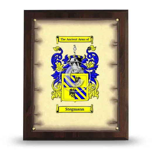 Stegmann Coat of Arms Plaque