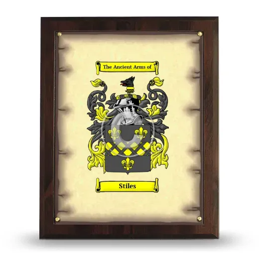 Stiles Coat of Arms Plaque