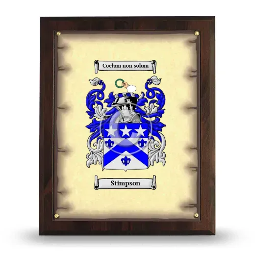 Stimpson Coat of Arms Plaque