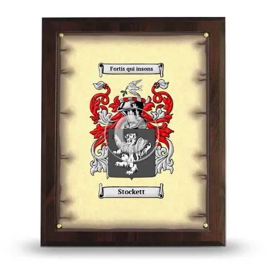 Stockett Coat of Arms Plaque