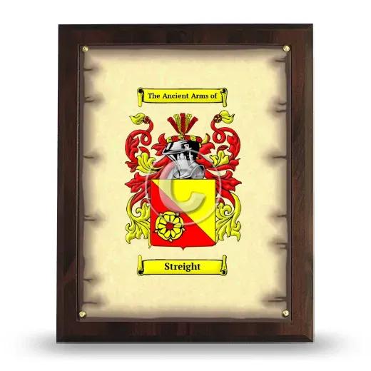 Streight Coat of Arms Plaque