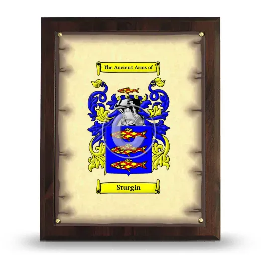 Sturgin Coat of Arms Plaque