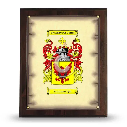 Summerlyn Coat of Arms Plaque