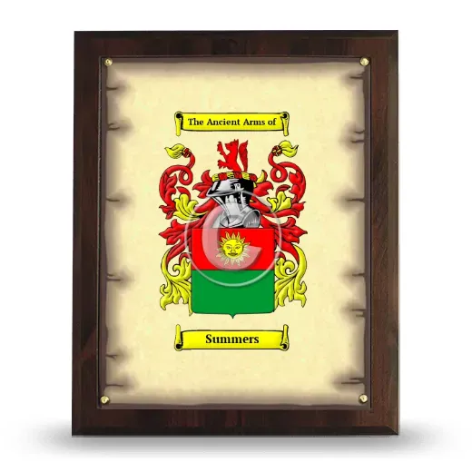 Summers Coat of Arms Plaque