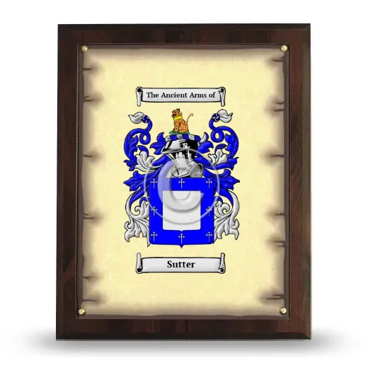 Sutter Coat of Arms Plaque