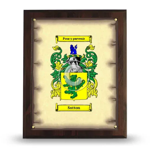 Sutton Coat of Arms Plaque
