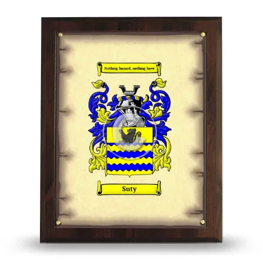 Suty Coat of Arms Plaque