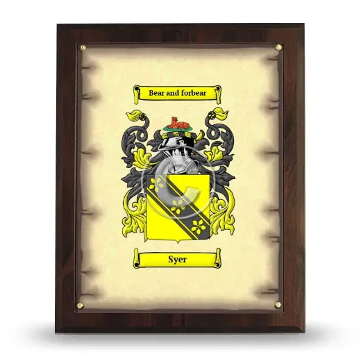 Syer Coat of Arms Plaque