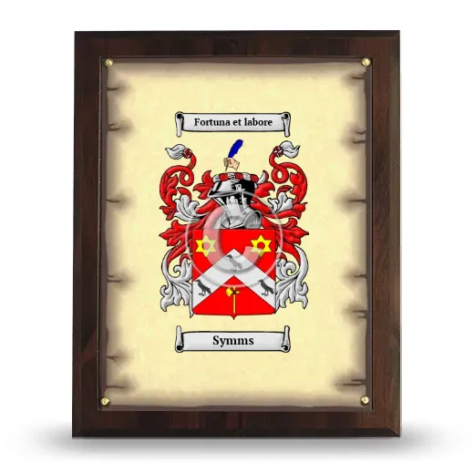 Symms Coat of Arms Plaque