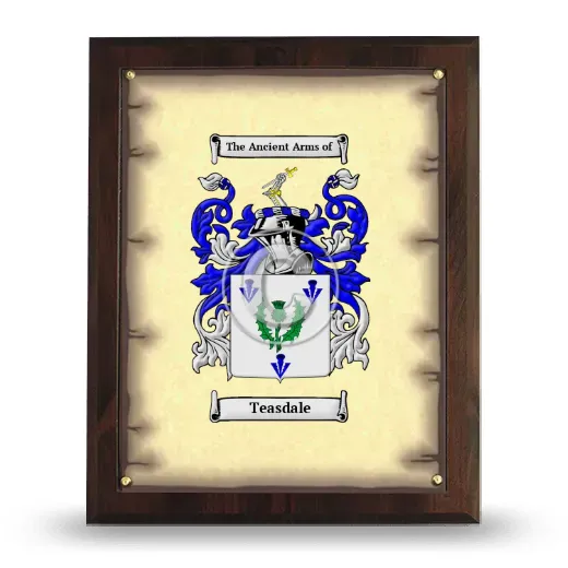 Teasdale Coat of Arms Plaque