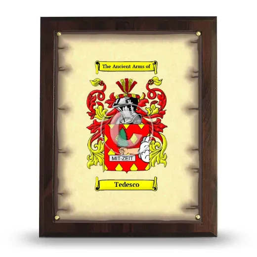 Tedesco Coat of Arms Plaque