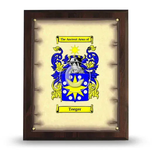 Teeger Coat of Arms Plaque