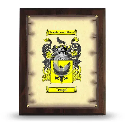 Tempel Coat of Arms Plaque