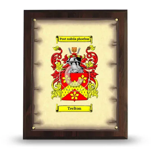 Terlton Coat of Arms Plaque
