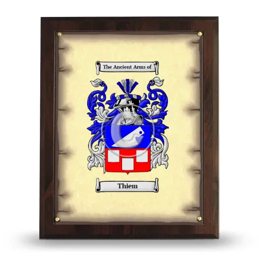 Thiem Coat of Arms Plaque