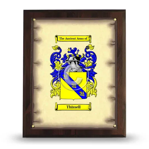 Thissell Coat of Arms Plaque