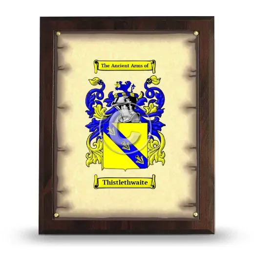 Thistlethwaite Coat of Arms Plaque