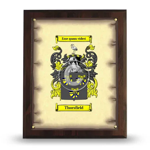 Thursfield Coat of Arms Plaque