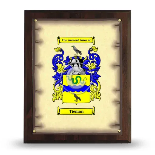 Tieman Coat of Arms Plaque