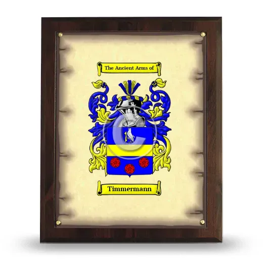 Timmermann Coat of Arms Plaque