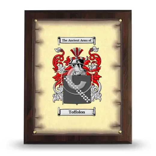 Toffolon Coat of Arms Plaque