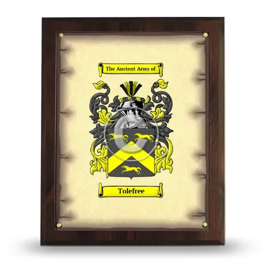 Tolefree Coat of Arms Plaque