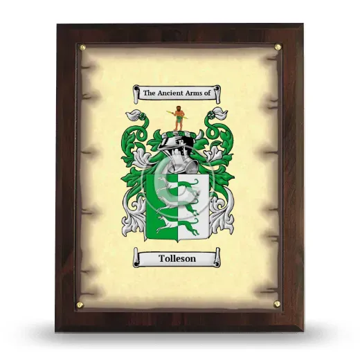 Tolleson Coat of Arms Plaque