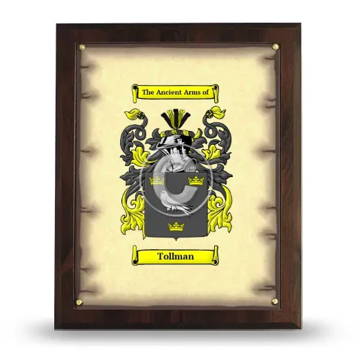 Tollman Coat of Arms Plaque