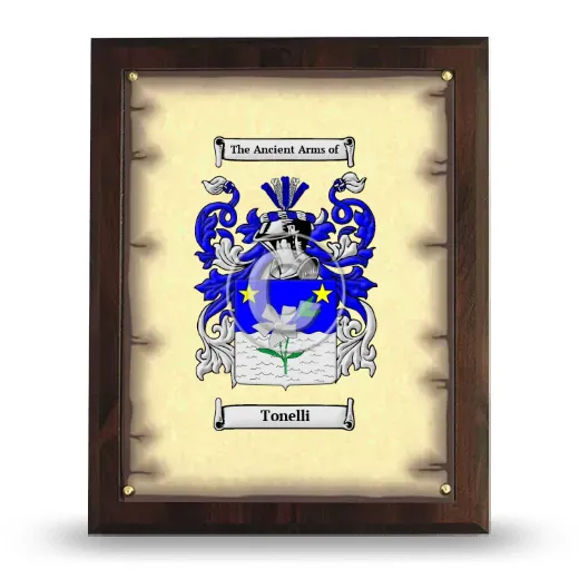 Tonelli Coat of Arms Plaque