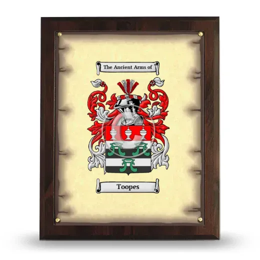 Toopes Coat of Arms Plaque