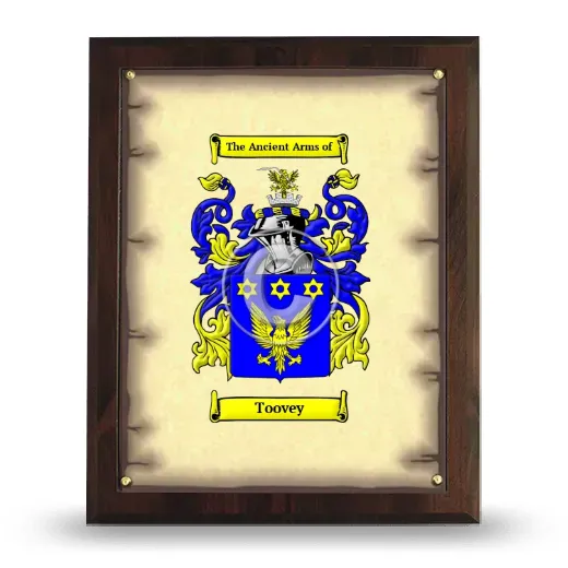 Toovey Coat of Arms Plaque