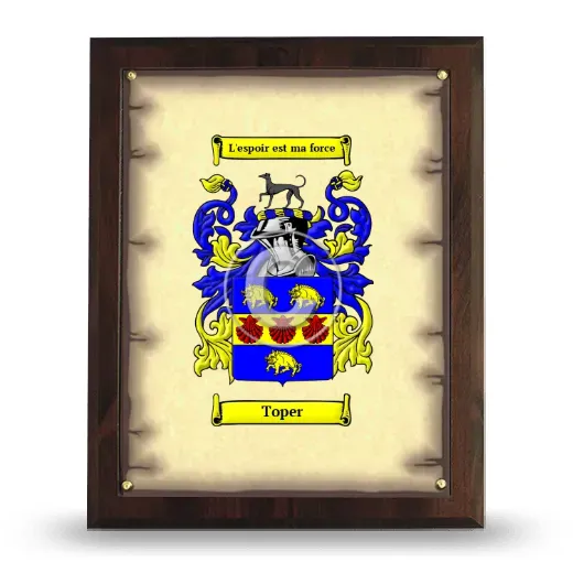 Toper Coat of Arms Plaque