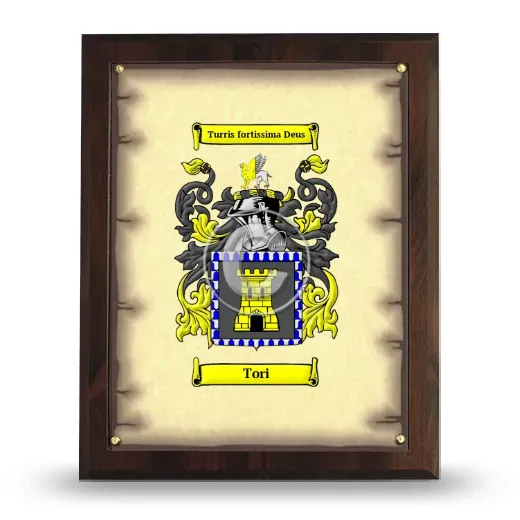Tori Coat of Arms Plaque