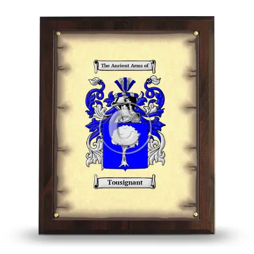 Tousignant Coat of Arms Plaque