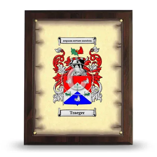 Traeger Coat of Arms Plaque