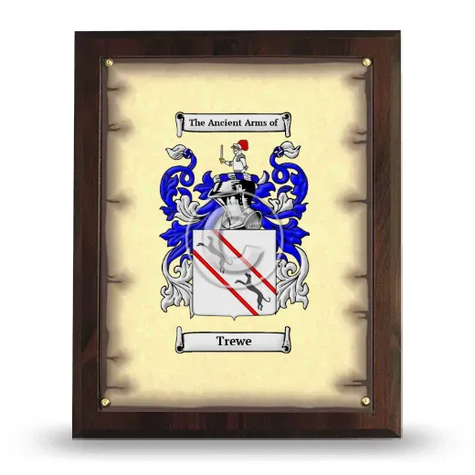Trewe Coat of Arms Plaque